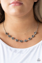 Load image into Gallery viewer, Paparazzi Starlit Socials - Silver - Smoky Rhinestones Necklace and matching Earrings - $5 Jewelry with Ashley Swint
