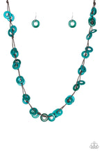 Load image into Gallery viewer, Paparazzi Waikiki Winds - Blue - Wooden Necklace and matching Earrings - $5 Jewelry With Ashley Swint