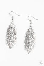 Load image into Gallery viewer, Paparazzi We GATHERER Together - Silver Leaf Earrings - $5 Jewelry With Ashley Swint