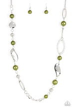 Load image into Gallery viewer, Paparazzi All About Me - Green Pearls - Silver Necklace &amp; Earrings - $5 Jewelry With Ashley Swint