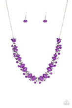 Load image into Gallery viewer, Paparazzi BRAGs To Riches - Purple Beads - Silver Necklace and matching Earrings - $5 Jewelry with Ashley Swint