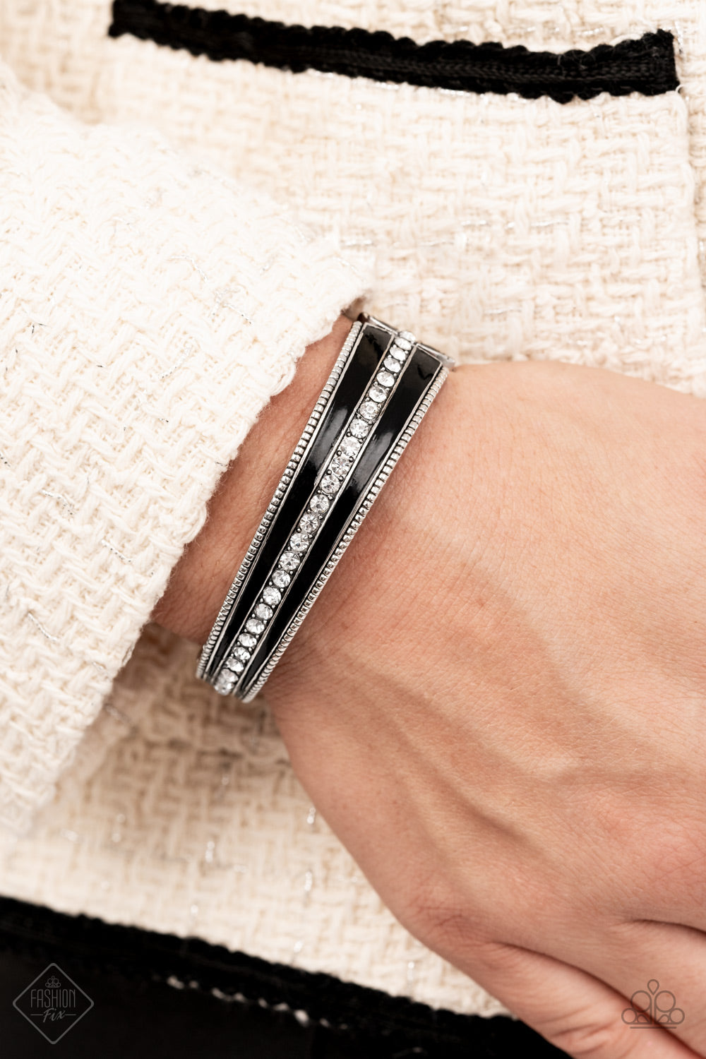 PRE-ORDER - Paparazzi Exquisitely Empirical - Black - Hinged Bracelet - $5 Jewelry with Ashley Swint
