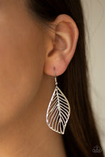 Load image into Gallery viewer, Paparazzi Feathery Foliage - Brown - Topaz Rhinestones - Silver Feathers - Necklace &amp; Earrings - $5 Jewelry With Ashley Swint