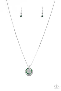 Paparazzi Front and CENTERED - Green - Necklace & Earrings - $5 Jewelry with Ashley Swint