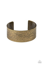 Load image into Gallery viewer, Paparazzi Garden Variety - Brass - Whimsical Floral Pattern - Cuff Bracelet - $5 Jewelry with Ashley Swint