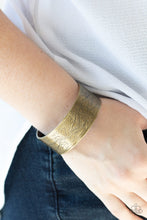 Load image into Gallery viewer, Paparazzi Garden Variety - Brass - Whimsical Floral Pattern - Cuff Bracelet - $5 Jewelry with Ashley Swint
