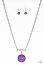 Load image into Gallery viewer, Paparazzi Gypsy Gulf - Purple - Silver Necklace and matching Earrings - $5 Jewelry With Ashley Swint