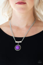 Load image into Gallery viewer, Paparazzi Gypsy Gulf - Purple - Silver Necklace and matching Earrings - $5 Jewelry With Ashley Swint