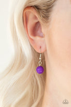 Load image into Gallery viewer, Paparazzi Gypsy Gulf - Purple - Silver Necklace and matching Earrings - $5 Jewelry With Ashley Swint