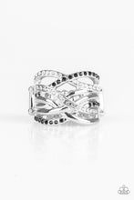 Load image into Gallery viewer, Paparazzi High Rollin - Black and White Rhinestones Ring - 2019 Convention Exclusive - $5 Jewelry With Ashley Swint
