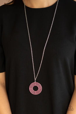 Paparazzi High-Value Target - Pink - Necklace & Earrings - $5 Jewelry with Ashley Swint