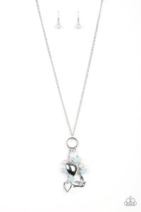 Paparazzi I Will Fly - Blue - Silver Bird, Heart Charms, Pearls, Beads - Necklace & Earrings - $5 Jewelry With Ashley Swint