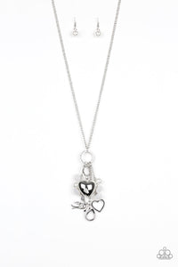 Paparazzi I Will Fly - White Pearls - Silver Bird, Heart Charms - Lanyard and matching Earrings - $5 Jewelry With Ashley Swint