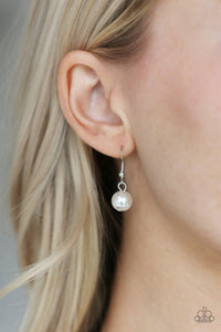 Paparazzi I Will Fly - White Pearls - Silver Bird, Heart Charms - Lanyard and matching Earrings - $5 Jewelry With Ashley Swint