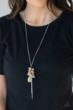 Load image into Gallery viewer, Paparazzi Its A Celebration - Brown - Silver Beads Cluster - Silver Chain Necklace &amp; Earrings - $5 Jewelry With Ashley Swint