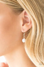 Load image into Gallery viewer, Paparazzi Margarita Masquerades - White Faceted Beads - Silver Hoop Necklace and matching Earrings - $5 Jewelry With Ashley Swint