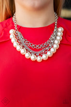 Load image into Gallery viewer, Paparazzi One-Way WALL STREET White Pearls - Silver Chains Necklace - Fashion Fix Exclusive September 2019 - $5 Jewelry With Ashley Swint