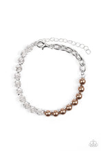 Load image into Gallery viewer, Paparazzi Out Like A SOCIALITE - Brown Pearly Beads - White Rhinestones - Bracelet - $5 Jewelry With Ashley Swint