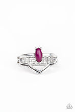 Load image into Gallery viewer, Paparazzi Panama Peak - Purple Bead - Silver Ring - $5 Jewelry With Ashley Swint