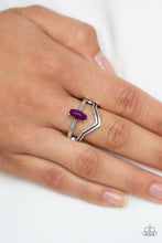 Load image into Gallery viewer, Paparazzi Panama Peak - Purple Bead - Silver Ring - $5 Jewelry With Ashley Swint