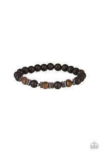Paparazzi Rejuvenated - Copper Cube Beads - Black Lava Rock - Stretchy Band Bracelet - $5 Jewelry With Ashley Swint