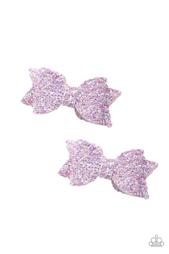 Paparazzi Sprinkle On The Sequins - Purple - Sparkly Sequins - Leather Hair Clips - $5 Jewelry with Ashley Swint