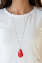 Load image into Gallery viewer, Paparazzi Stone River - Red - Teardrop Pendant - Silver Necklace &amp; Earrings - $5 Jewelry With Ashley Swint