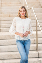 Load image into Gallery viewer, Paparazzi Tasseled Tranquility - Pink - Cat's Eye Moonstone - Necklace - Fashion Fix Exclusive October 2019 - $5 Jewelry With Ashley Swint