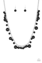 Load image into Gallery viewer, Paparazzi Theres Always Room At The Top - Black Beads - Silver Necklace and matching Earrings - $5 Jewelry With Ashley Swint