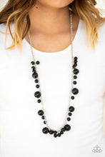 Load image into Gallery viewer, Paparazzi Theres Always Room At The Top - Black Beads - Silver Necklace and matching Earrings - $5 Jewelry With Ashley Swint