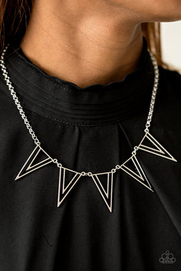 Paparazzi Bite The Big One - Silver - Necklace & Earrings - $5 Jewelry With Ashley Swint