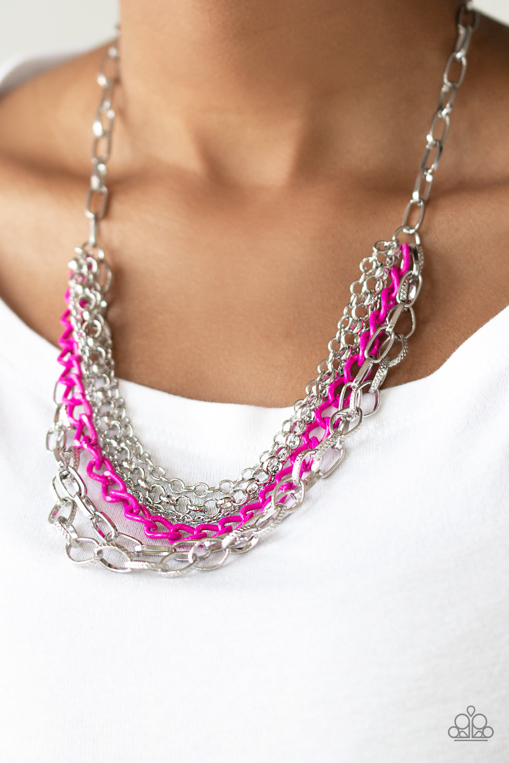 Paparazzi Color Bomb - Pink - Necklace & Earrings - $5 Jewelry With Ashley Swint