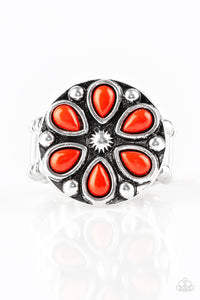 Paparazzi Color Me Calla Lily - Red Beads - Flower Ring - $5 Jewelry With Ashley Swint