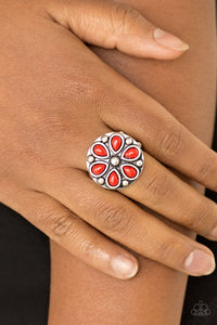 Paparazzi Color Me Calla Lily - Red Beads - Flower Ring - $5 Jewelry With Ashley Swint