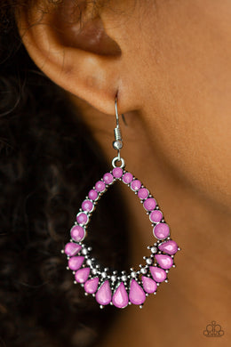 Paparazzi Crystal Waters - Purple - Earrings - $5 Jewelry With Ashley Swint