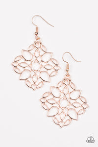 Paparazzi Elaborate Scheme - Rose Gold - Earrings - $5 Jewelry With Ashley Swint