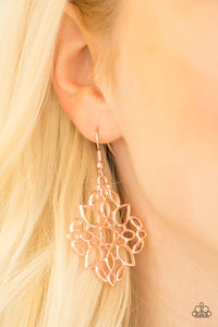 Paparazzi Elaborate Scheme - Rose Gold - Earrings - $5 Jewelry With Ashley Swint