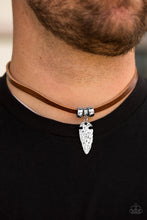 Load image into Gallery viewer, Paparazzi Every CAVEMAN For Himself - Brown Leather - Arrowhead Pendant - Urban Necklace - $5 Jewelry With Ashley Swint