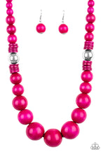 Load image into Gallery viewer, Paparazzi Panama Panorama - Pink Wooden Beads - Necklace and matching Earrings - $5 Jewelry With Ashley Swint