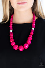 Load image into Gallery viewer, Paparazzi Panama Panorama - Pink Wooden Beads - Necklace and matching Earrings - $5 Jewelry With Ashley Swint