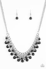 Load image into Gallery viewer, Paparazzi Poshly Paleo - Black Stone - Interlocking Silver Chains - Necklace &amp; Earrings - $5 Jewelry With Ashley Swint