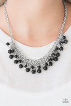 Load image into Gallery viewer, Paparazzi Poshly Paleo - Black Stone - Interlocking Silver Chains - Necklace &amp; Earrings - $5 Jewelry With Ashley Swint