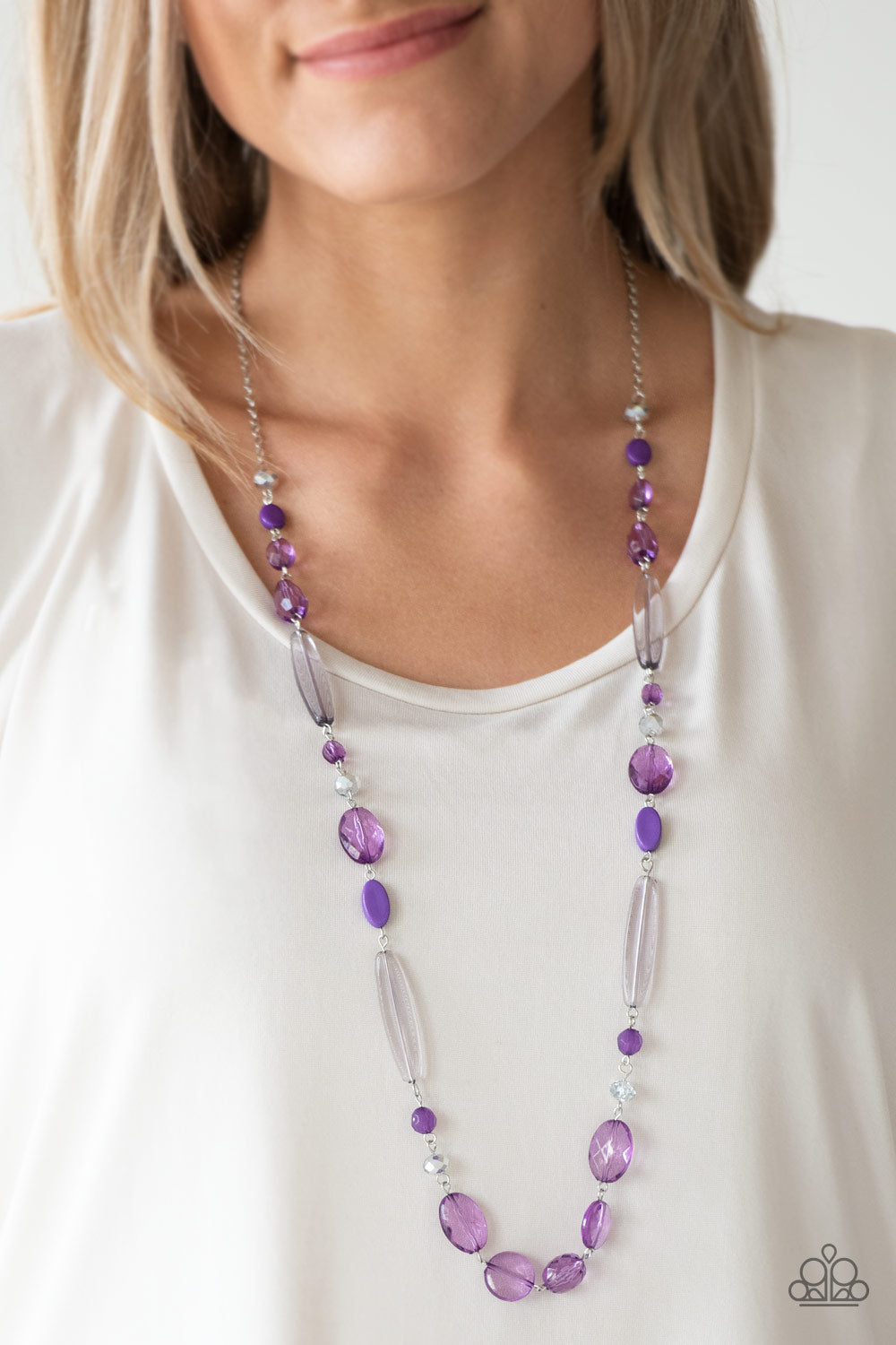 Paparazzi Quite Quintessence - Purple - Necklace and matching Earrings - $5 Jewelry With Ashley Swint