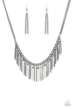 Load image into Gallery viewer, Paparazzi Retro Edge - Black - Gunmetal and Silver Chains - Hematite Rhinestones - Necklace &amp; Earrings - $5 Jewelry With Ashley Swint