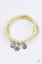 Load image into Gallery viewer, Paparazzi Rooftop Gardens - Yellow - Gray Beads - Set of 3 Stretchy Band Bracelets - $5 Jewelry With Ashley Swint