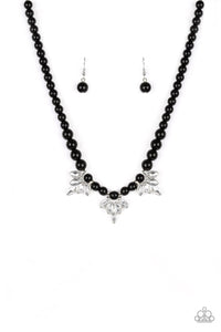 Paparazzi Society Socialite - Black Beads - Necklace and matching Earrings - $5 Jewelry with Ashley Swint