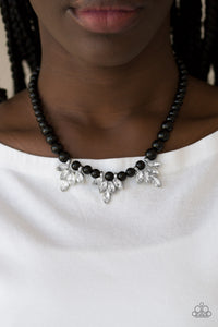 Paparazzi Society Socialite - Black Beads - Necklace and matching Earrings - $5 Jewelry with Ashley Swint