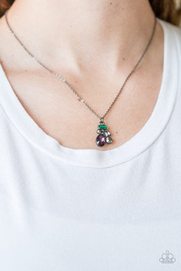 Paparazzi Time To Be Timeless - Multi Rhinestones - Silver Necklace & Earrings - $5 Jewelry With Ashley Swint