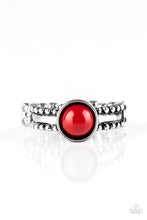 Load image into Gallery viewer, Paparazzi TREK and Field - Red Bead - Silver Ring - $5 Jewelry With Ashley Swint