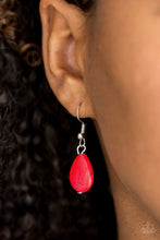 Load image into Gallery viewer, Paparazzi Very Venturous - Red - Floral and Tribal Inspired Shimmer Silver Necklace - $5 Jewelry With Ashley Swint